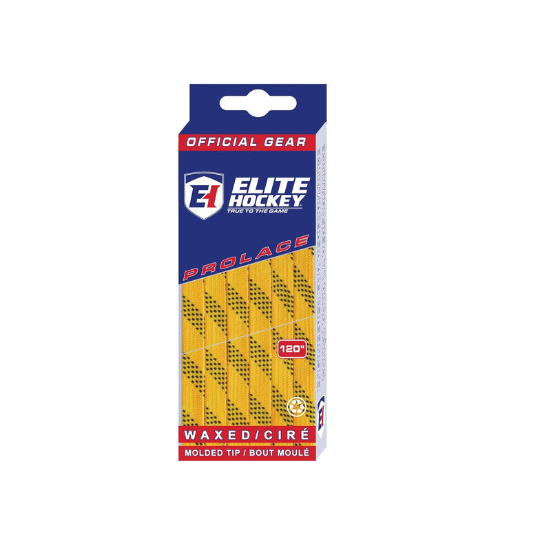 Elite Hockey Prolace Skate Laces, Waxed, Yellow, Assorted Sizes J3