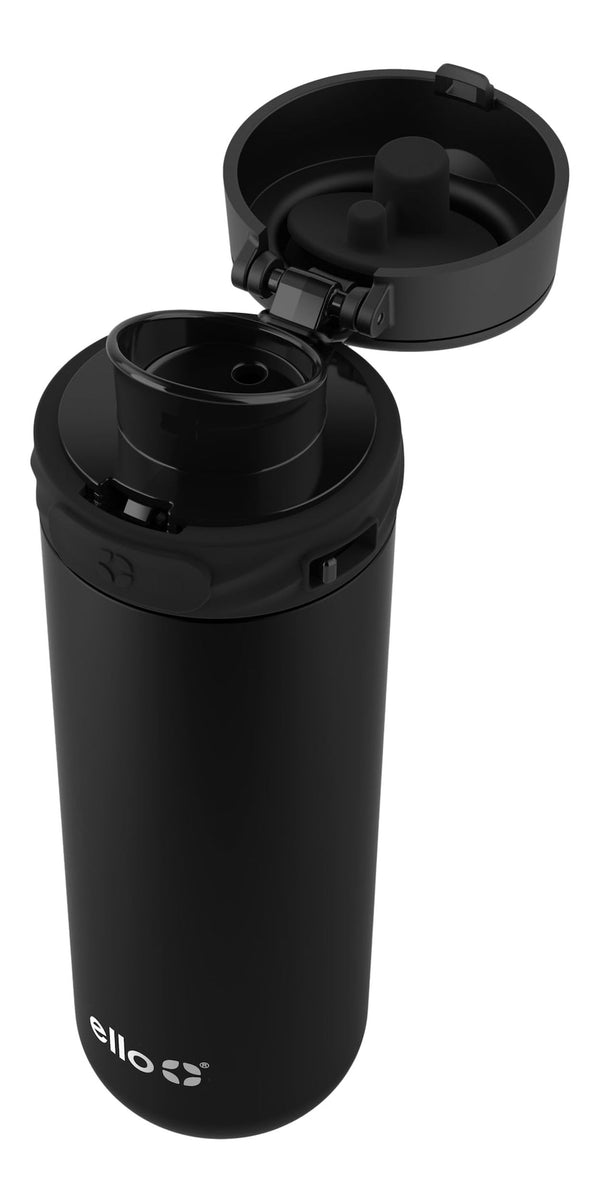 ello Haven Vacuum Insulated Stainless Steel Travel Mug, 16-oz, Black, with Carry Loop C8