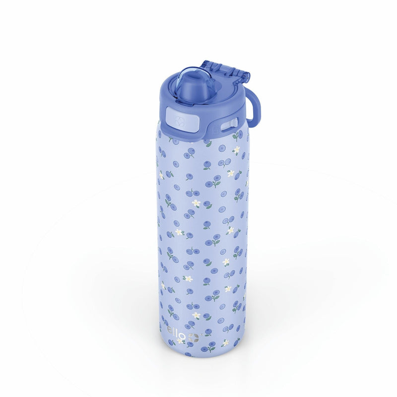 Ello Pop & Fill Insulated Stainless Steel Kids' Water Bottle with Dual Sip & Chug Lid, Various Colours, 22-oz W1