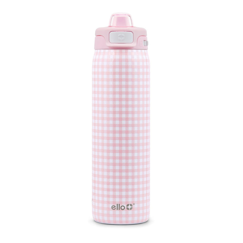 Ello Pop & Fill Insulated Stainless Steel Kids' Water Bottle with Dual Sip & Chug Lid, Various Colours, 18-oz Q7