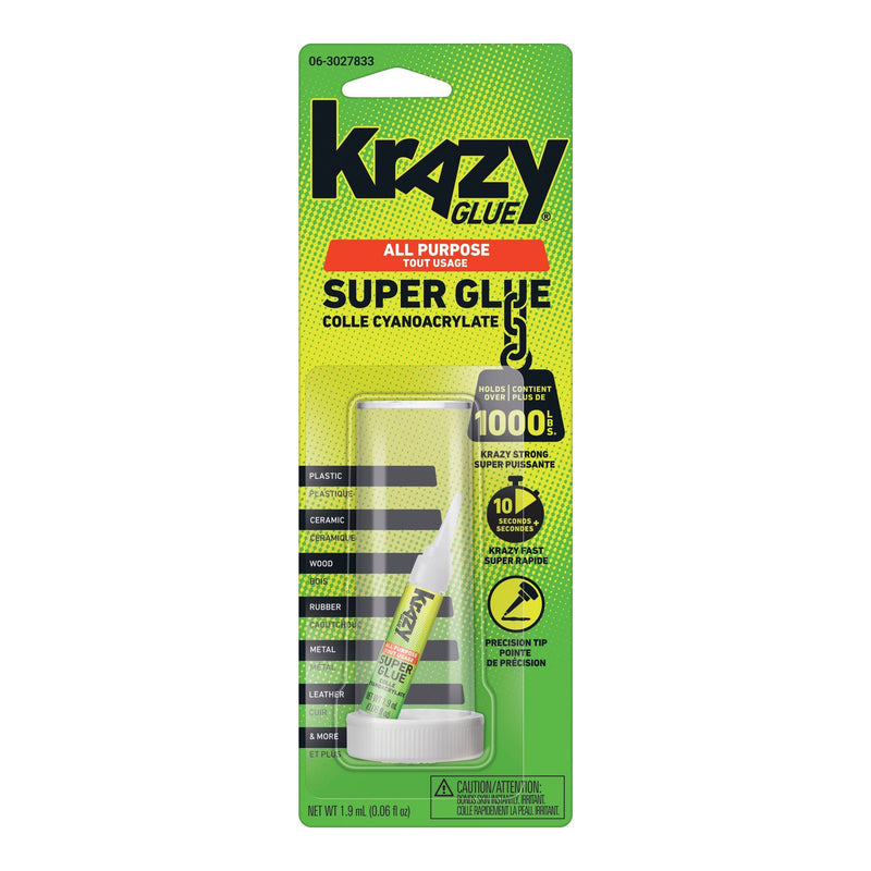 Elmer's Instant Krazy Glue All-Purpose Adhesive, Bonds Rubber/Plastic/Metal/Ceramic, Clear, 2-mL V3