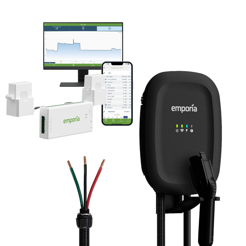 Emporia 48A Wi-Fi Level 2 Hardwired J1772 EV Charger with Load Management G3