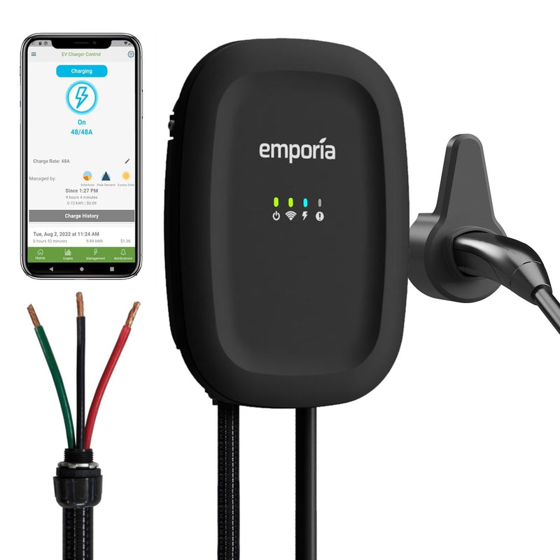 Emporia 48A Wi-Fi Level 2 Hardwired NACS EV Charger F5