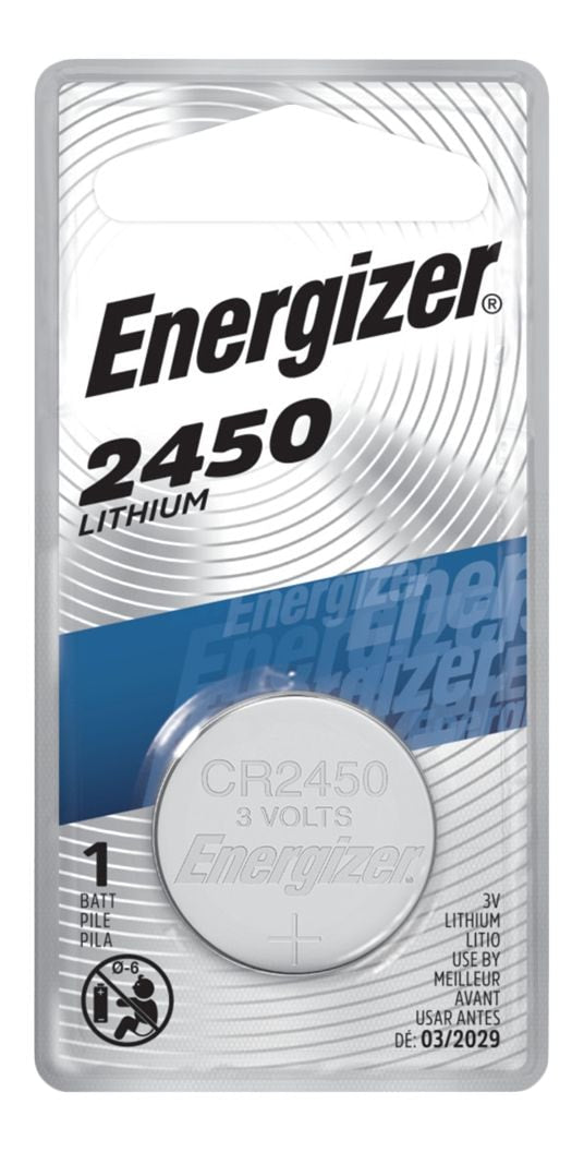 Energizer 1-pk CR2450 3V / 3 Volt Lithium Coin Cell Battery, Long Lasting, All Purpose F6