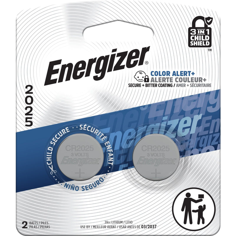 Energizer 2-pk CR2025 3V / 3 Volt Lithium Coin Cell Batteries, Long Lasting H5