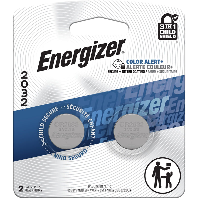 Energizer 2-pk CR2032 3V / 3 Volt Lithium Coin Cell Batteries, Long Lasting G0