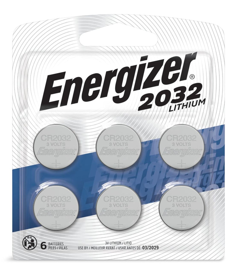 Energizer 6-pk CR2032 3V / 3 Volt Lithium Coin Cell Batteries, Long Lasting G4