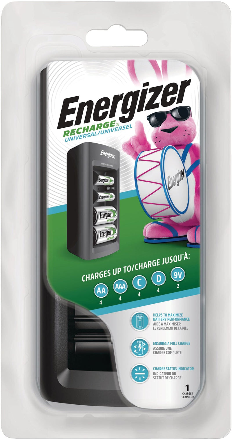 Energizer CHFC Universal Battery Charger For NiMH Rechargeable Batteries, AA/AAA/C/D/9V F0