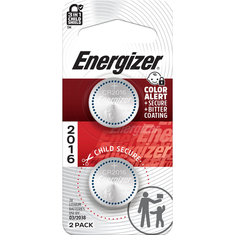 Energizer CR2016 3V / 3 Volt Lithium Coin Cell Batteries for Watches & Electronics, 2-pk P1
