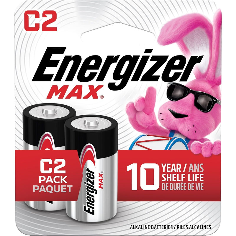 Energizer Max 2-pk C Alkaline Batteries, Long Lasting, All Purpose M0