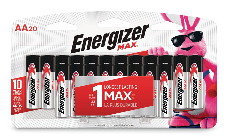 Energizer Max 20-pk AA Alkaline Batteries, Long Lasting, All Purpose M6