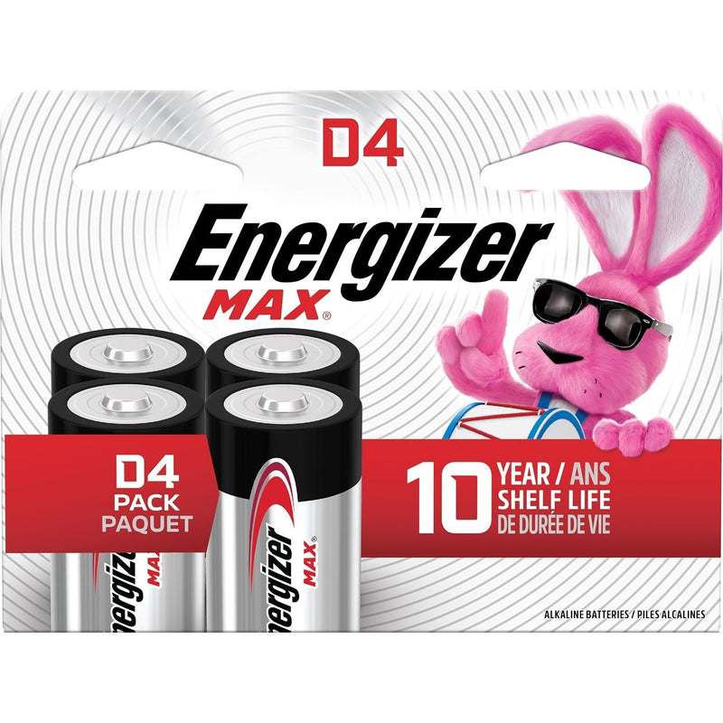 Energizer Max 4-pk D Alkaline Batteries, Long Lasting, All Purpose E0