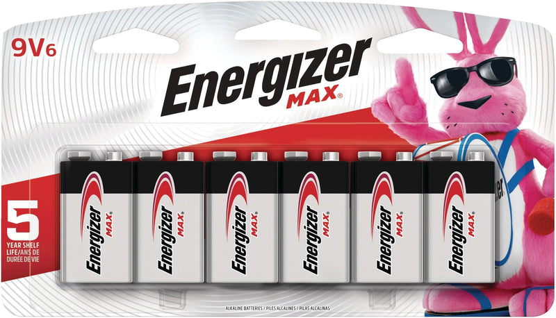 Energizer Max 6-pk 9V / 9 Volt Alkaline Batteries, Long Lasting, All Purpose O5