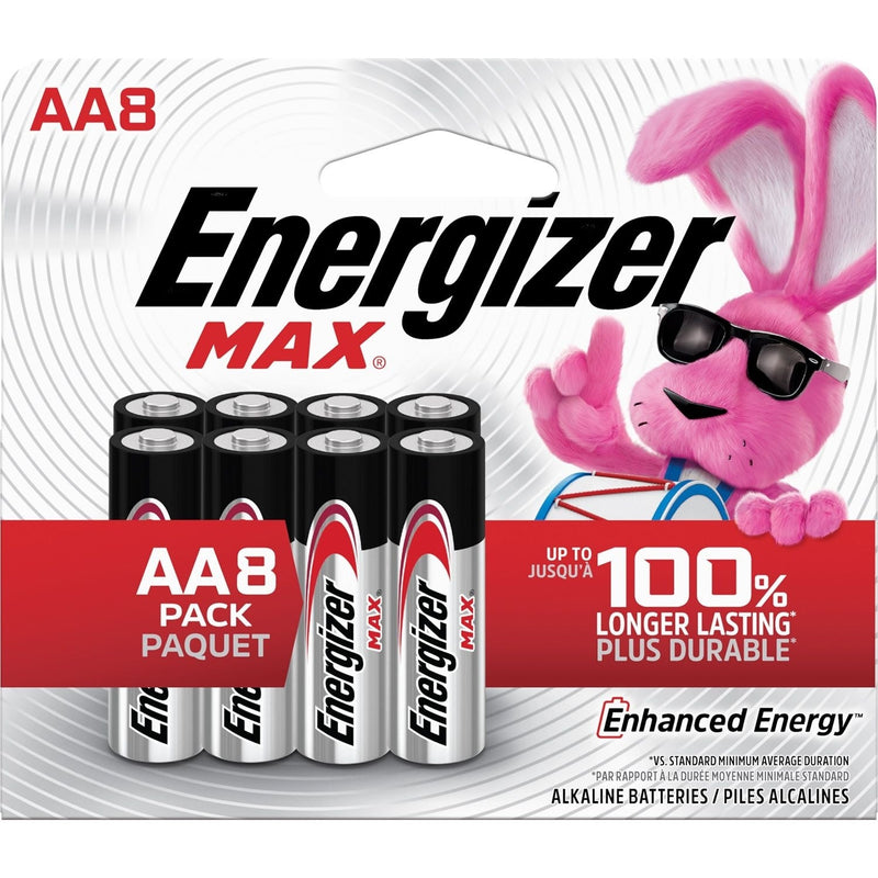 Energizer Max 8-pk AA Alkaline Batteries, Long Lasting, All Purpose H4