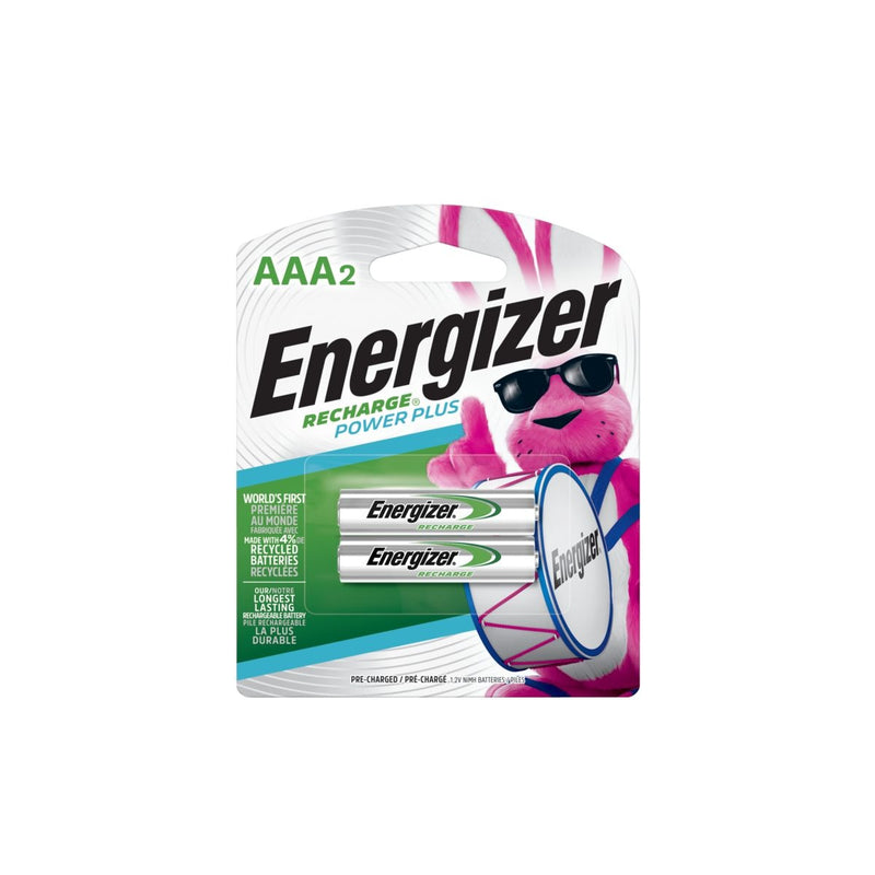 Energizer NH12BP-2 2-pk AAA 800mAh NiMH Rechargeable Batteries, Pre-Charged, All Purpose A9