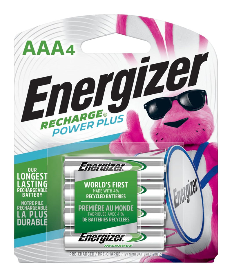 Energizer NH12BP-4 AAA 800mAh NiMH Rechargeable Batteries, Pre-Charged, All Purpose, 4-pk V7