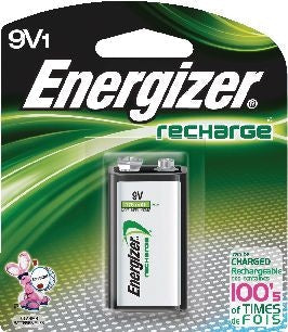 Energizer NH22NBP 1-pk 9V / 9 Volt 175 mAh NiMH Rechargeable Battery, Pre-Charged, All Purpose K9