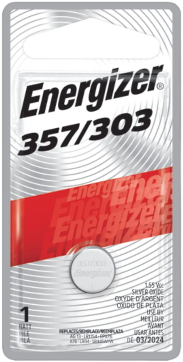 Energizer Silver Oxide 1-pk 357 LR44 AG13 303 A76 1.5V / 1.5 Volt Button Coin Cell Battery C8