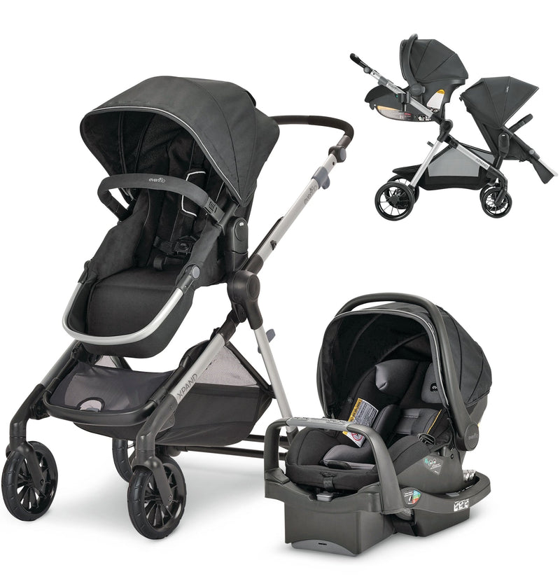 Evenflo Pivot Xpand Modular Compact Fold Travel System with Stroller & Car Seat X7