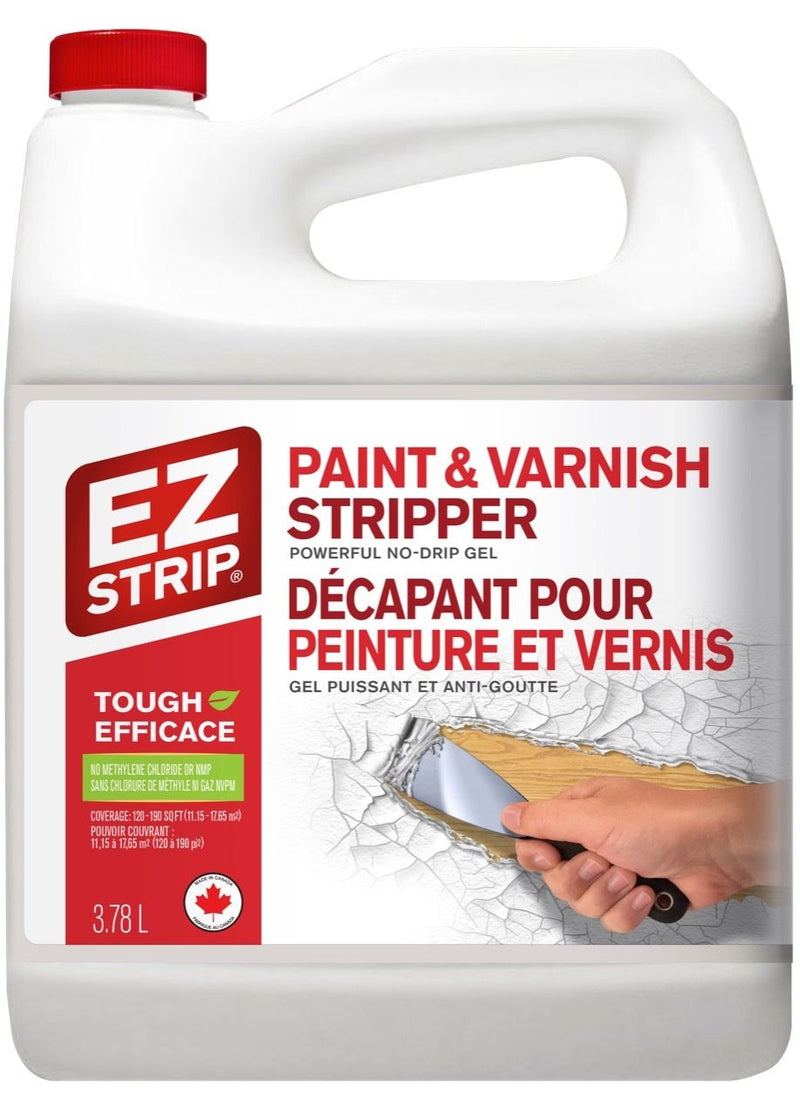 EZ Strip Professional Strength Paint Remover & Varnish Stripper Gel, Low VOC, 3.78-L X0