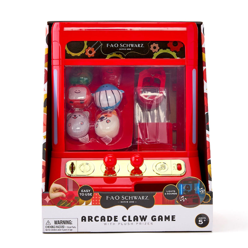 FAO Schwarz Arcade Claw Game with Plush Prizes, Red A1
