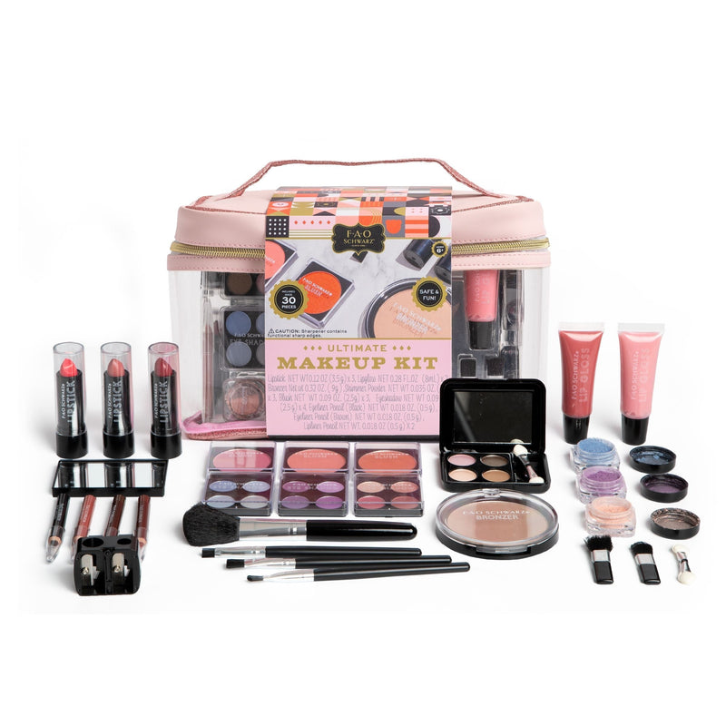 FAO Schwarz Girls Ultimate Makeup Artist Set, 30 Piece, Pastel Pink P7