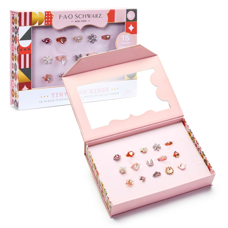 FAO Schwarz Kids Glam Rings Set, 15 Piece, Pink D5