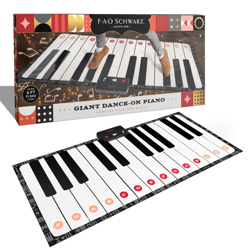 FAO Schwarz Toy Piano Dance Mat, 69x31, White/Black V4