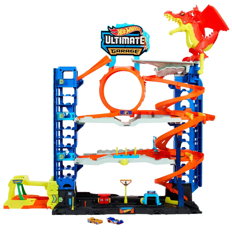 Hot Wheels City Ultimate Garage Playset with 2 Die-Cast Cars, Storage for 50 Cars Child Age 4-8 X8