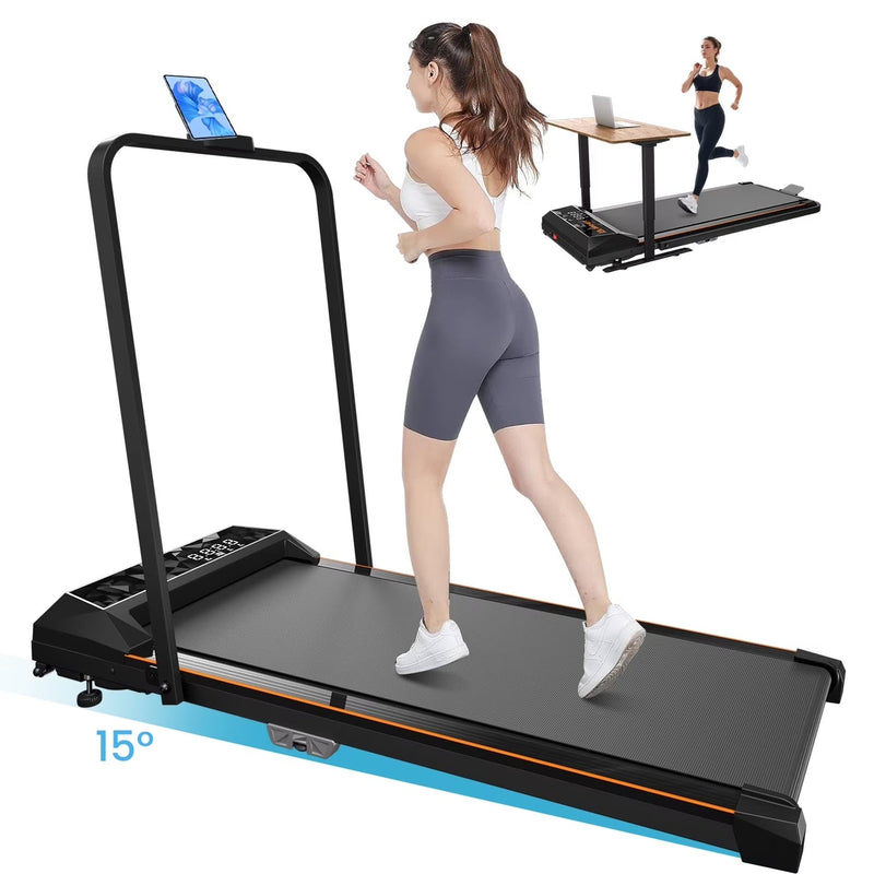 CoolHut Walking Pad, Under Desk Treadmill, 4-in-1 Home/Office Treadmill, Compact and Portable Foldable Treadmill, No Installation, Low Noise, LED... M7