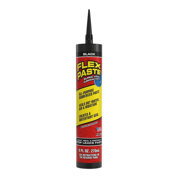 Flex Seal Flex Paste, Super Thick Rubber Paste, Caulk Sealant Leak Protector, Black or White, 9-FL OZ./270 mL Q1