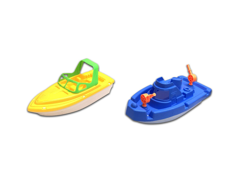 Floating Plastic Boat Water Toy, Yellow/Blue, Assorted, Ages 2+, for Summer/Beach Activities Y8