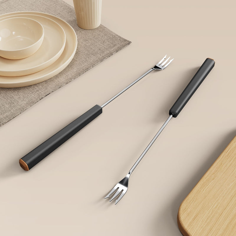 Fondussimo Fondue Forks, 12 Piece, Black S2