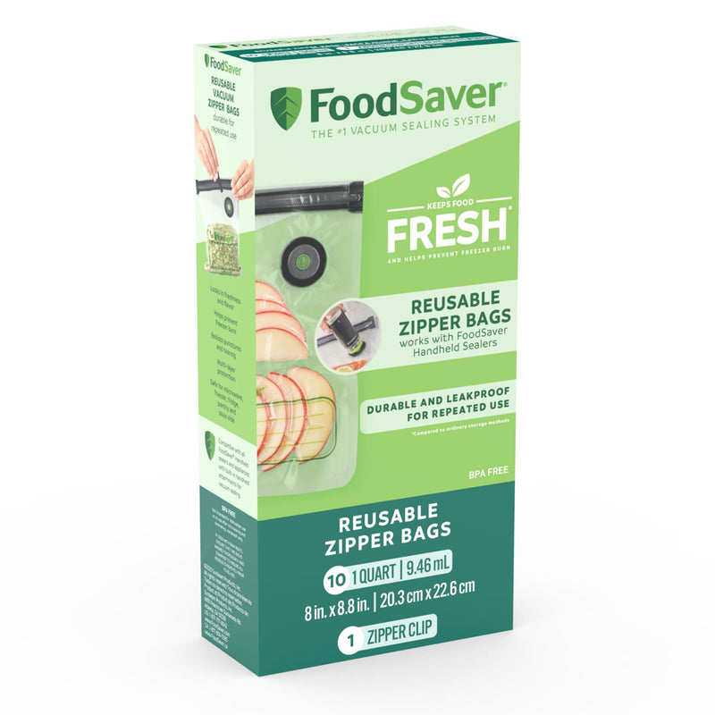 FoodSaver Reusable Zipper Vacuum Sealer Bags, 946mL, 10-pk X2