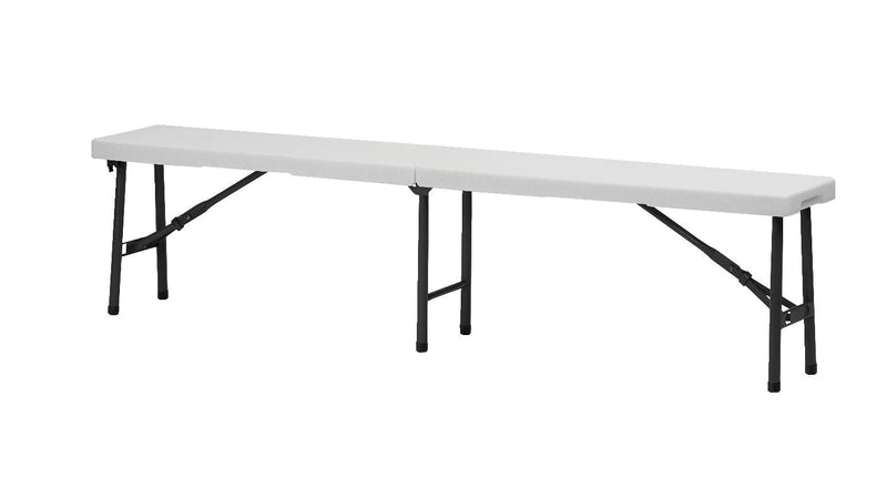 For Living 6-ft Portable Indoor/Outdoor Plastic & Metal Centre Folding Bench, White Z9