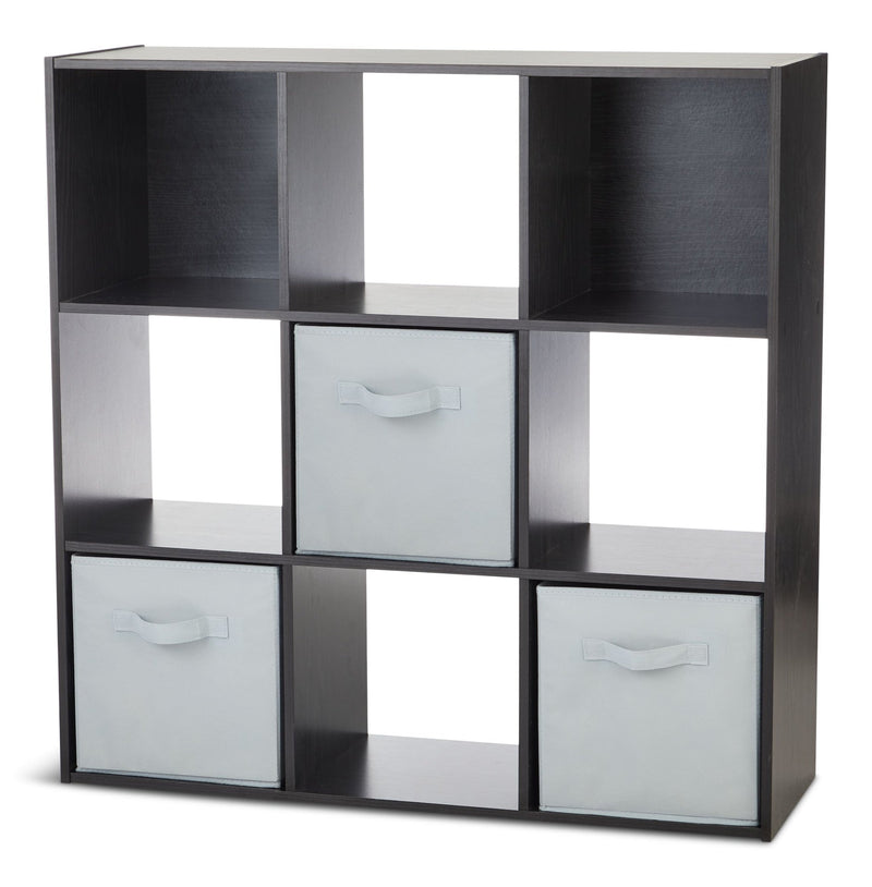 For Living 9-Cube Storage Organizer, Bookcase/Bookshelf, Black Oak Finish P1