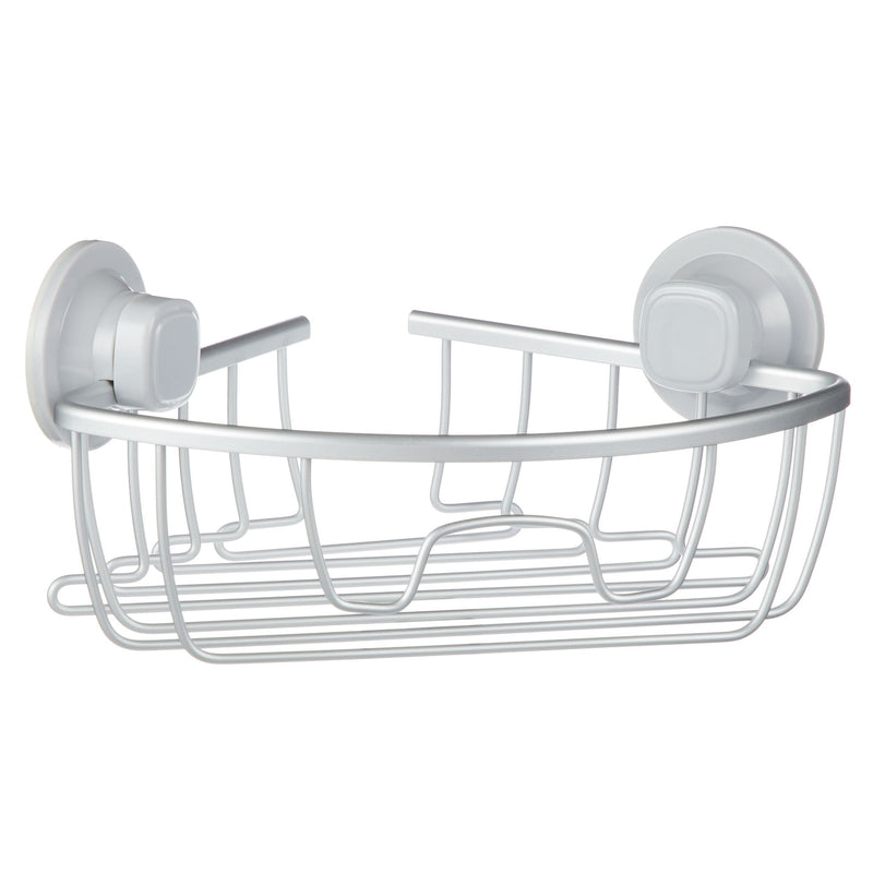 For Living Aluminum Rust-Resistant Suction Corner Shower Caddy, 3-in x 10-in x 7.25-in B2