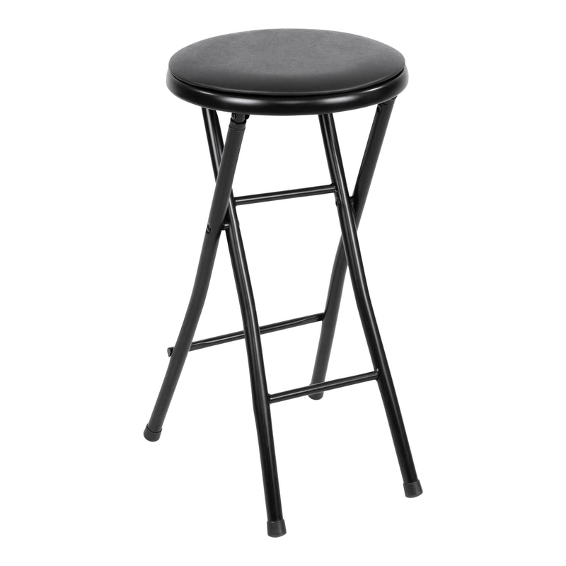 For Living Black Foldable Stool with Vinyl Padding V4