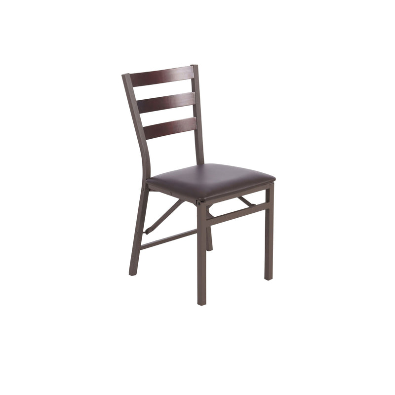 For Living Black Microfibre Folding Ladder Chair, Brown G2