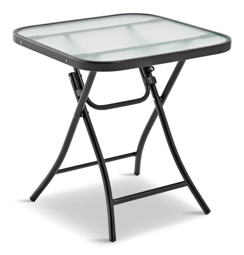 For Living Folding Outdoor/Patio Side Table with Glass Top, Assorted, 18-in U5