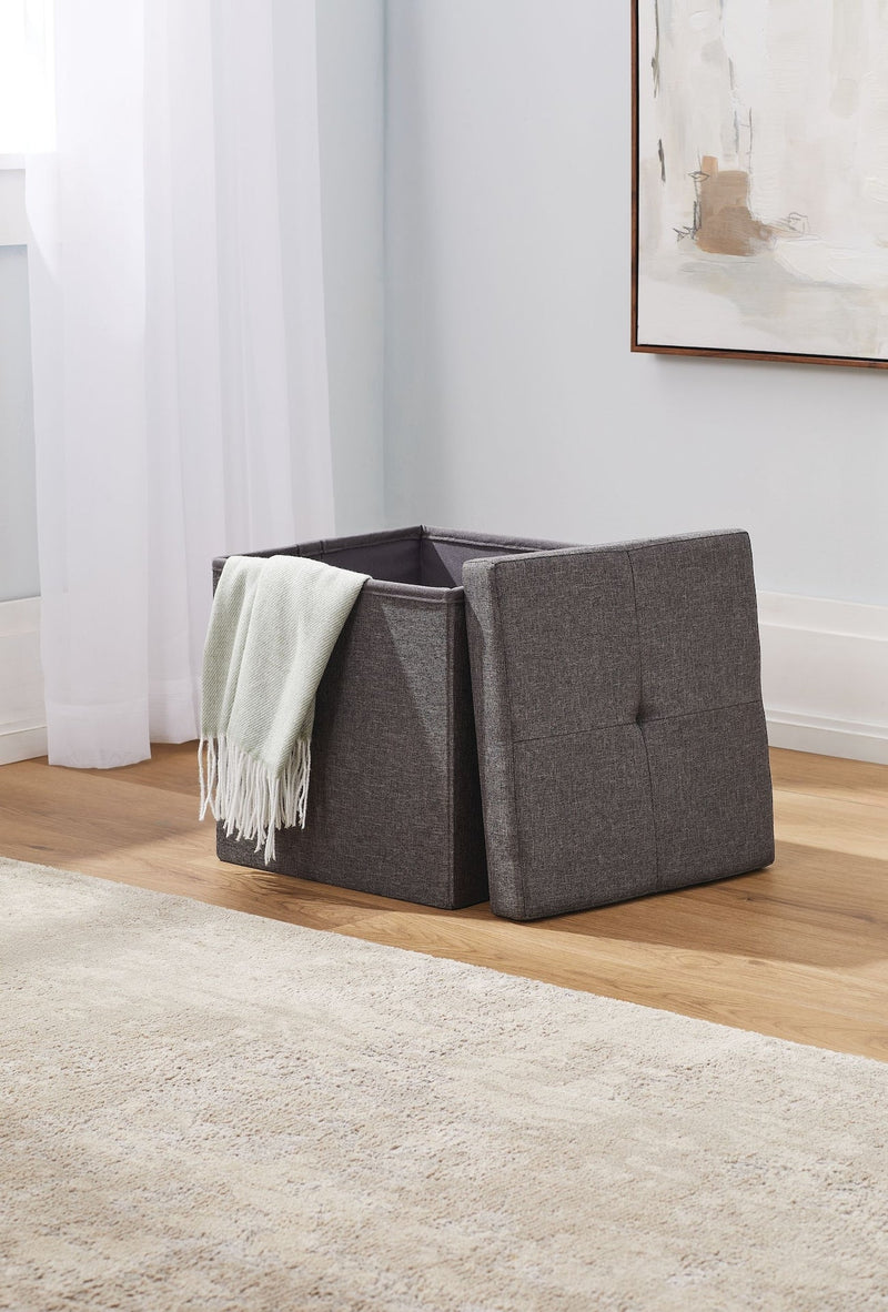 For Living Folding Storage Ottoman, Grey Y1