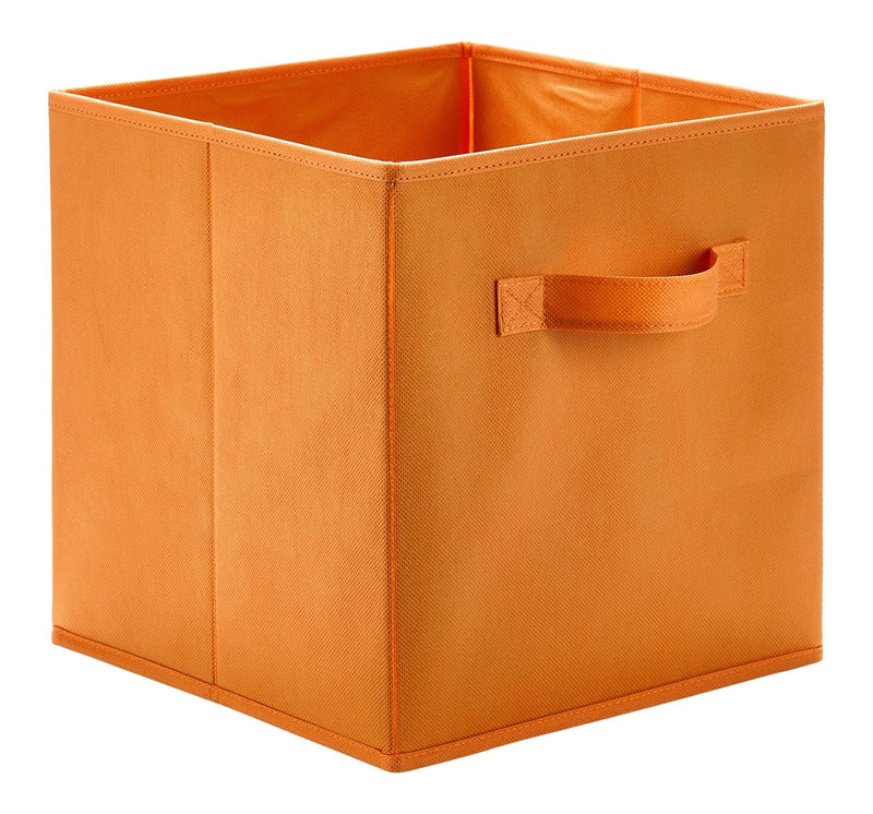 For Living Orange Fabric Foldable Storage Cube Drawers, 10.5x11-in Q5