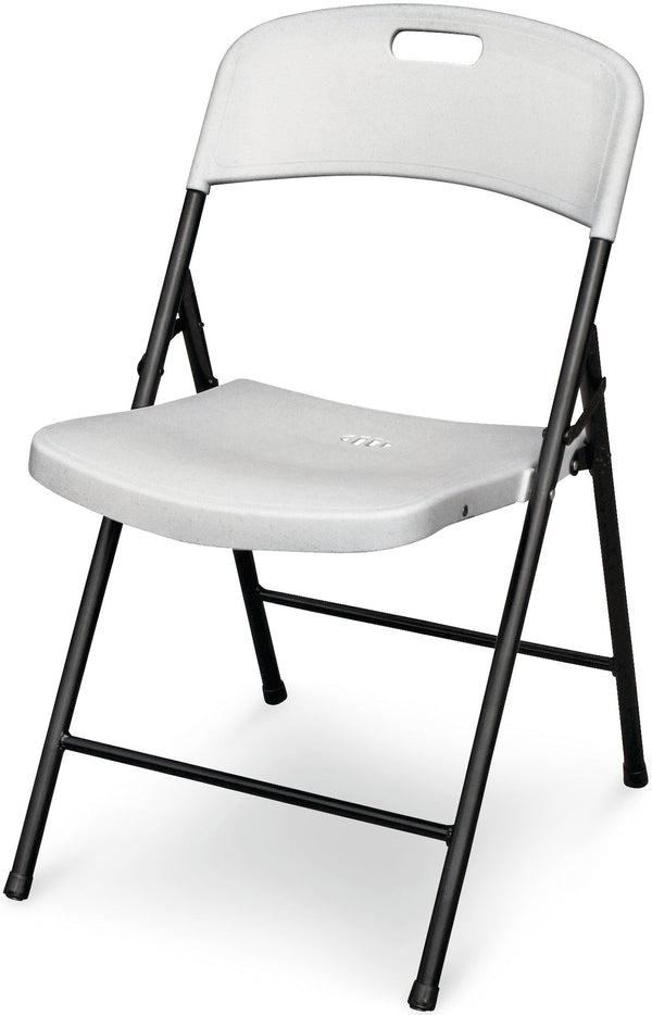 For Living Portable Indoor/Outdoor Contoured Plastic & Metal Folding Chair, White X8