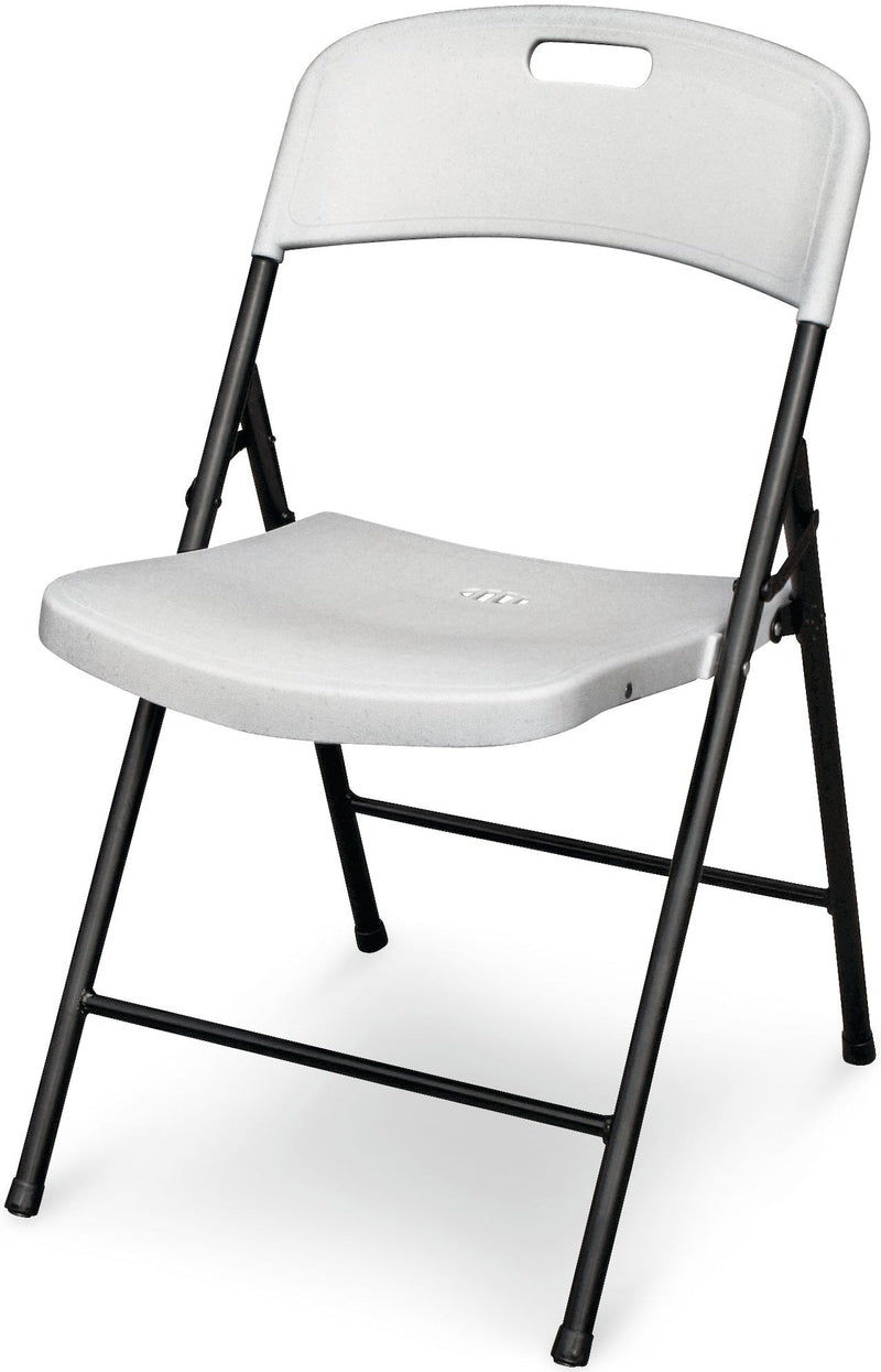 For Living Portable Indoor/Outdoor Contoured Plastic & Metal Folding Chair, White X8