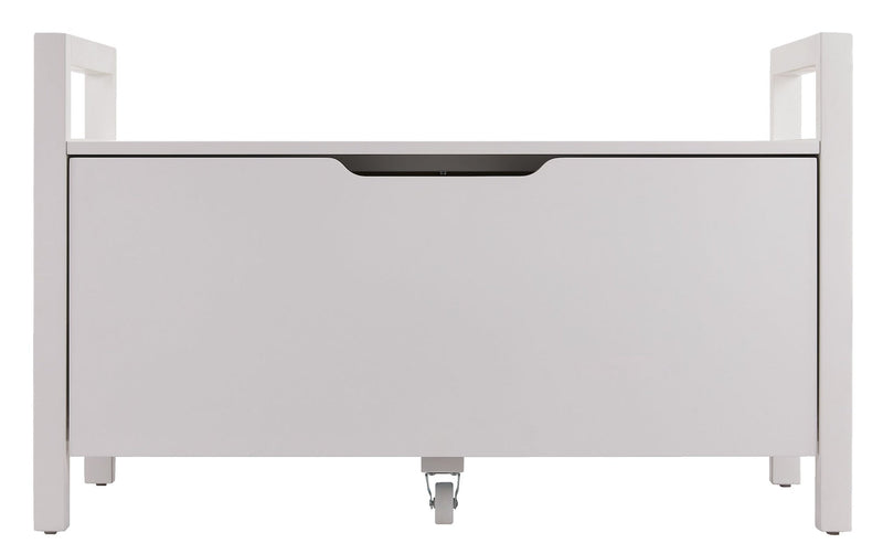 FOR LIVING Pull-Out Storage Bench with Cut-out Handles, 36 x 17 x 22-in, White D2