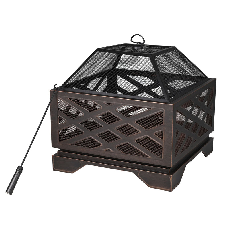 For Living Square Heavy Duty Patio Fire Bowl/Fire Pit Cover, 31 x 31 x 24-in H0