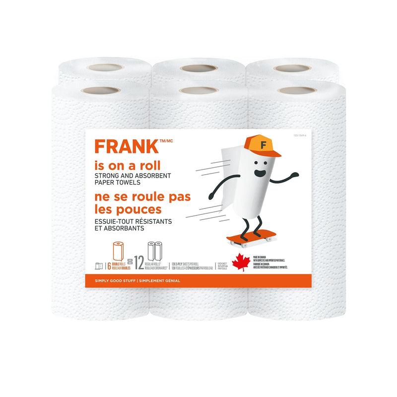 FRANK Paper Towel, 2-ply, 6-pk, Adjustable Tear Size J6