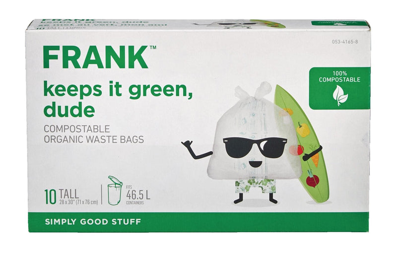 FRANK Tall Organic Compostable Food Waste Bags, 10-pk, 49-L D6