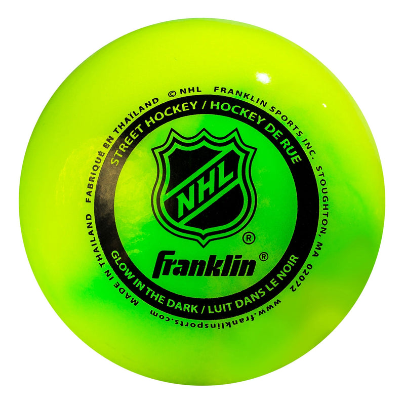 Franklin NHL Glow in the Dark Hockey Ball, Minimal Bounce, PVC, Green M7