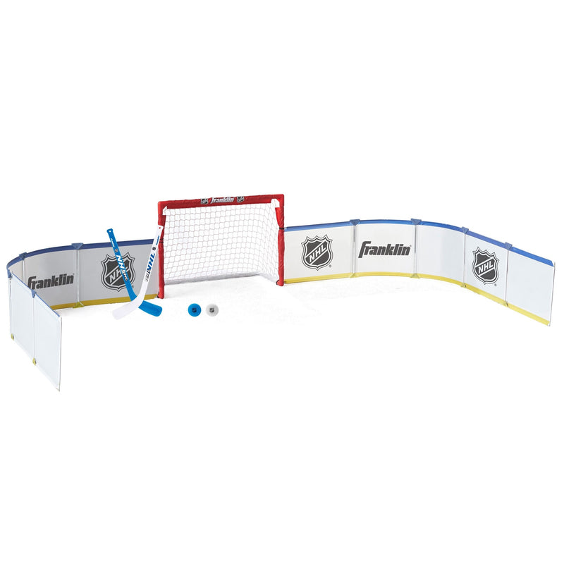 Franklin NHL Mini Hockey Half Rink Set with Net, Sticks, Balls & Boards H8
